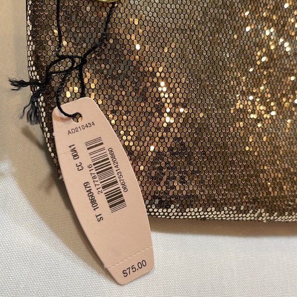 Victoria's Secret gold sparkly metallic clutch BNWT - Picture 5 of 12